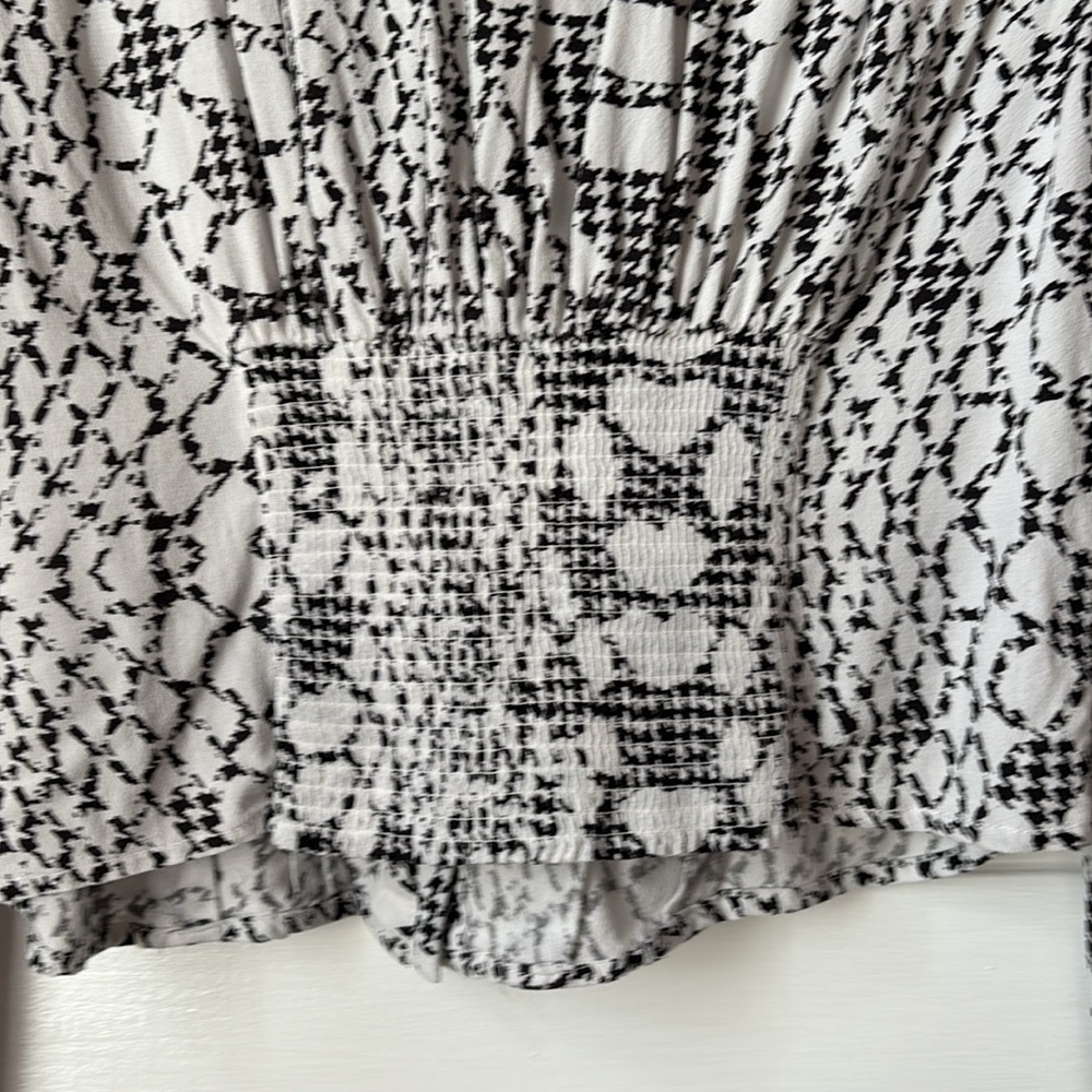 FREE PEOPLE SWEET ON YOU SNAKESKIN PRINT BLOUSE - Picture 7 of 11